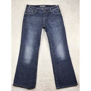 Rock & Roll Cowgirl Jeans Womens 32x32 Dark Blue Riding Bootcut Stretch Denim